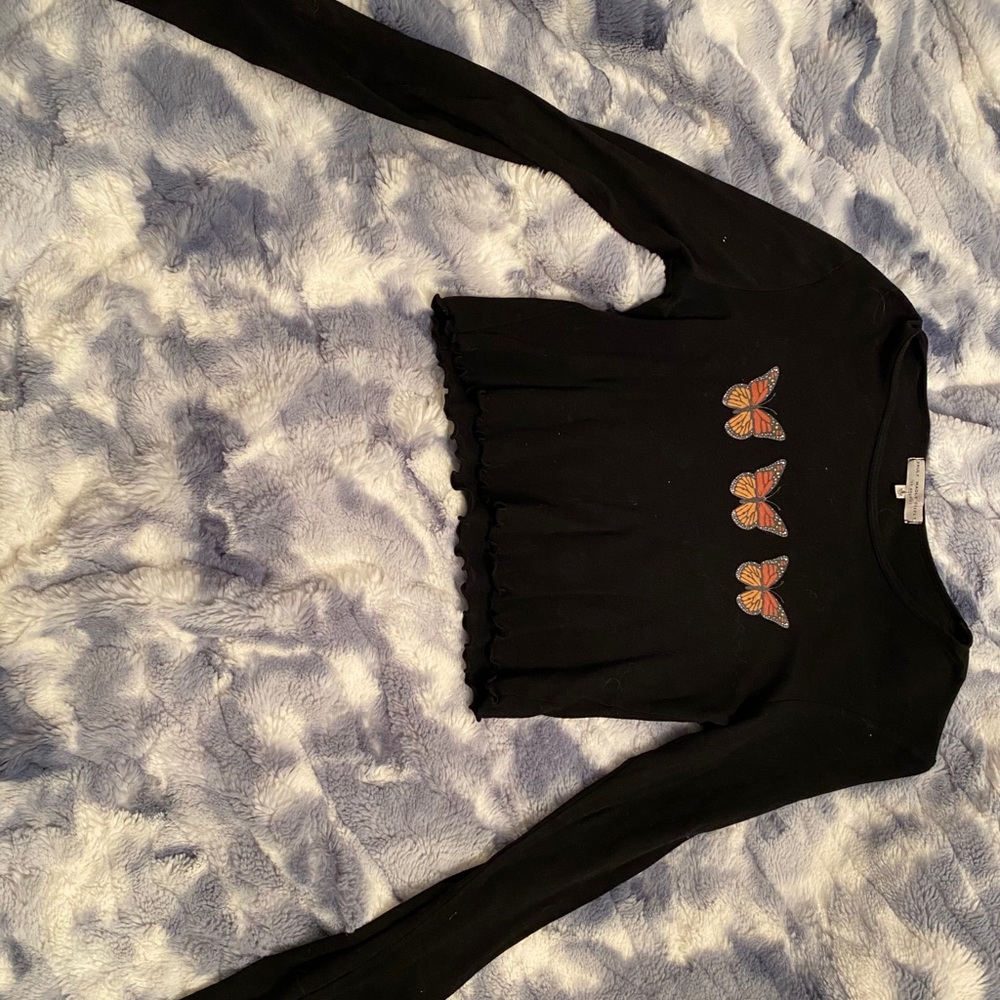 Black butterfly shirt